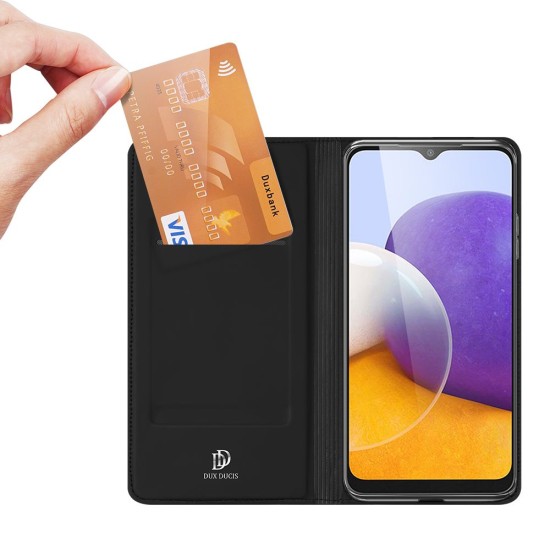 Dux Ducis Skin Pro series priekš Samsung Galaxy A17 4G A175 / A17 5G A176 - Melns - sāniski atverams maciņš ar magnētu un stendu