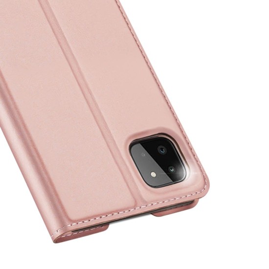 Dux Ducis Skin Pro series priekš Samsung Galaxy A17 4G A175 / A17 5G A176 - Rozā Zelts - sāniski atverams maciņš ar magnētu un stendu