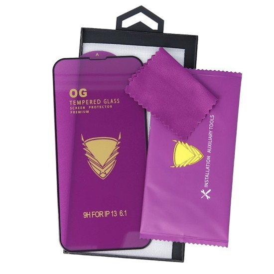 OG Premium Tempered Glass screen protector priekš Xiaomi Poco X7 Pro - Melns - Ekrāna Aizsargstikls / Bruņota Stikla Aizsargplēve