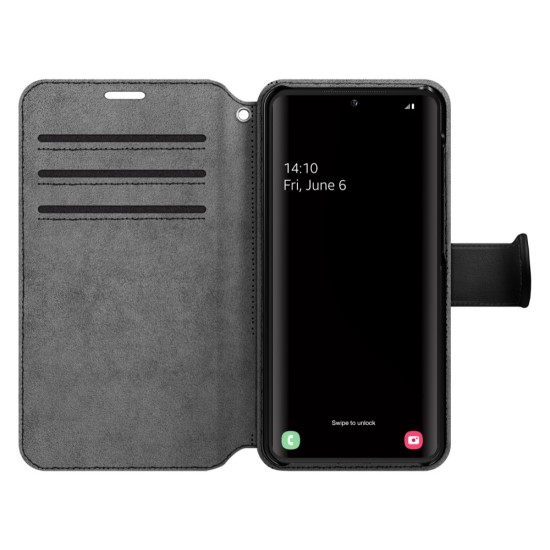 iDeal of Sweden STHML Wallet Case priekš Samsung Galaxy S21 G991 - Black - mākslīgās ādas sāniski atverams maciņš ar bamperu uz magnēta