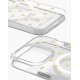 iDeal of Sweden Clear MagSafe Back Case priekš Apple iPhone 14 Pro - Golden Hearts - silikona aizmugures apvalks / bampers-vāciņš