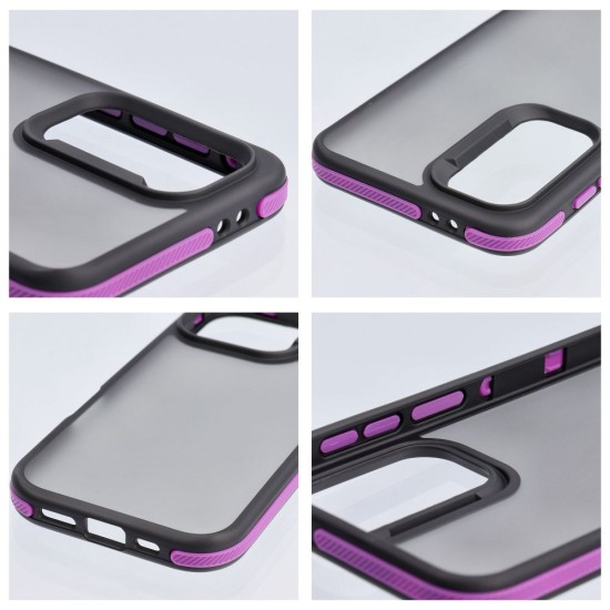 Neo Back Case priekš Apple iPhone 14 / 13 - Caurspīdīgs / Violets - silikona-plastikāta aizmugures apvalks / bampers-vāciņš