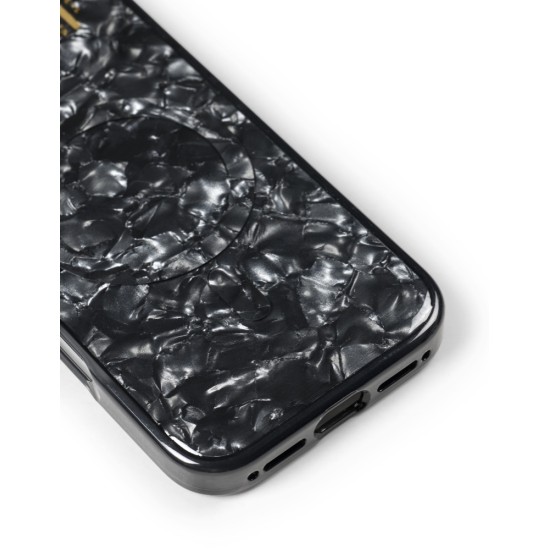 iDeal of Sweden Pearlised MagSafe Back Case priekš Apple iPhone 17 - Black - silikona-plastikāta aizmugures apvalks / bampers-vāciņš