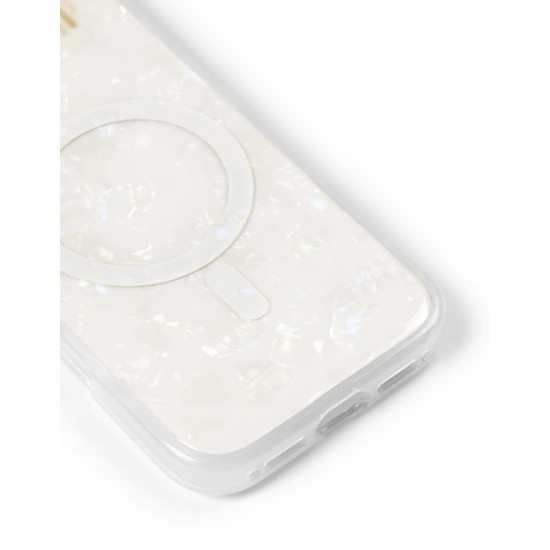 iDeal of Sweden Pearlised MagSafe Back Case priekš Apple iPhone 17 - White - silikona-plastikāta aizmugures apvalks / bampers-vāciņš
