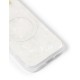 iDeal of Sweden Pearlised MagSafe Back Case priekš Apple iPhone 16 - White - silikona-plastikāta aizmugures apvalks / bampers-vāciņš