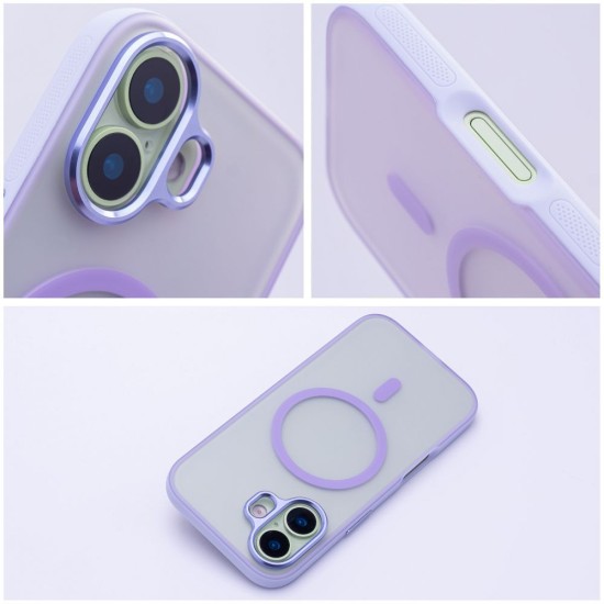 Flexline Mag Cover with MagSafe priekš Apple iPhone 17 - Violets - matēts silikona-plastikāta aizmugures apvalks / bampers-vāciņš