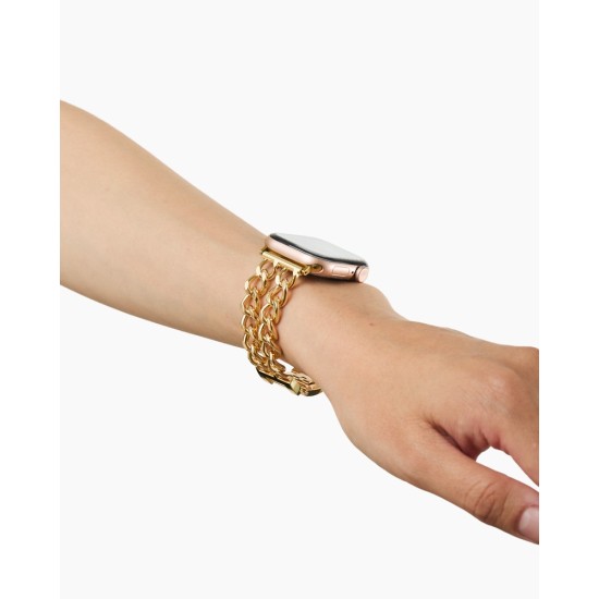 iDeal of Sweden Chain Watch Band priekš Apple Watch 42 / 44 / 45 / 46mm / Ultra 49 mm - Gold - siksniņa (josta) priekš pulksteņiem