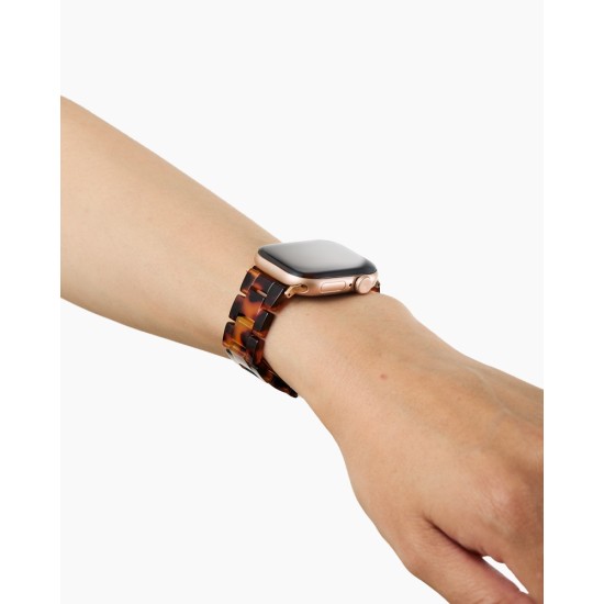 iDeal of Sweden Resnin Watch Band priekš Apple Watch 42 / 44 / 45 / 46mm / Ultra 49 mm - Tortoise - siksniņa (josta) priekš pulksteņiem