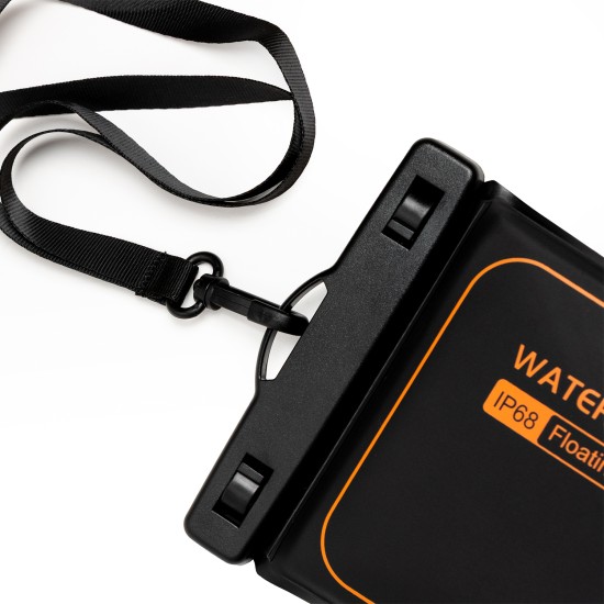 Waterproof Floating Waterproof Case 6.9 inch Vasaras Universāls Vakuuma Ūdens izturīgs maks / kabatiņa - Melns