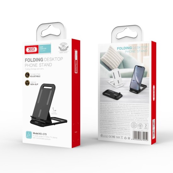 XO Universal Dekstop Stand Holder for Phone - Melns - Universāls galda stends / turētājs telefonam