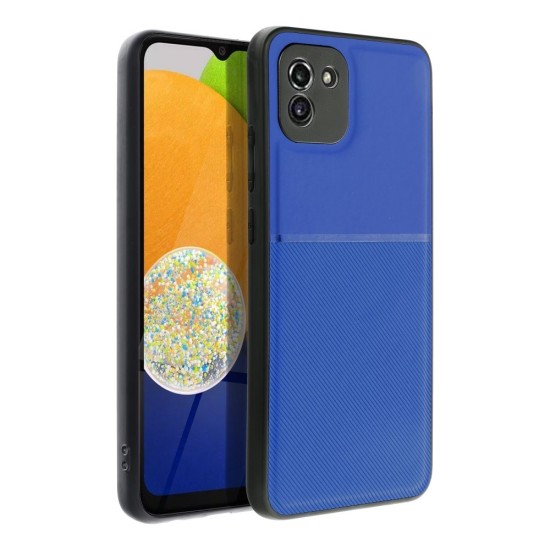 Forcell Noble Back Case priekš Samsung Galaxy A57 5G A576 - Zils - mākslīgās ādas aizmugures apvalks ar iebūvētu metālisku plāksni / bampers-vāciņš