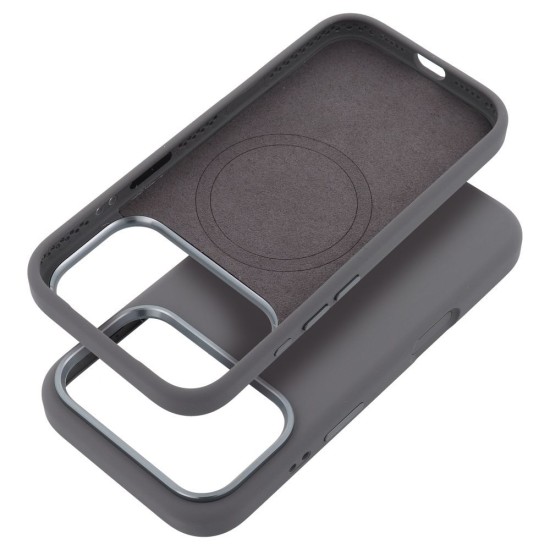 Forcell F-Protect Frame Premium Back Case with MagSafe priekš Apple iPhone 17 Pro - Pelēks - silikona aizmugures apvalks / bampers-vāciņš