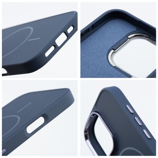 Frame MagSafe Back Case priekš Apple iPhone 17 Pro Max - Tumši Zils - matēts silikona aizmugures apvalks / bampers-vāciņš