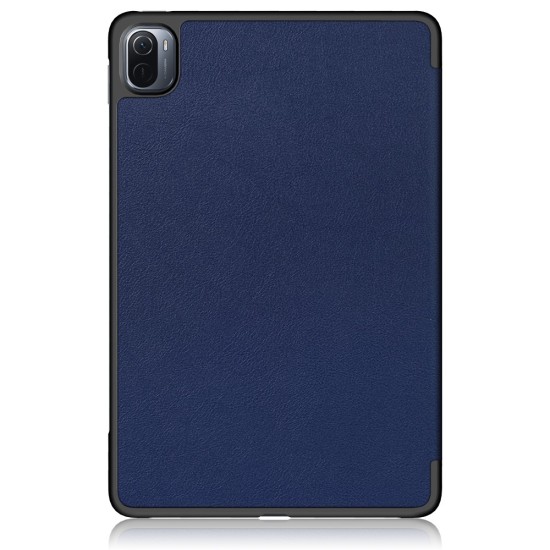 Tri-fold Stand PU Smart Auto Wake/Sleep Leather Case priekš Xiaomi Redmi Pad 2 Pro - Tumši Zils - sāniski atverams maciņš ar stendu