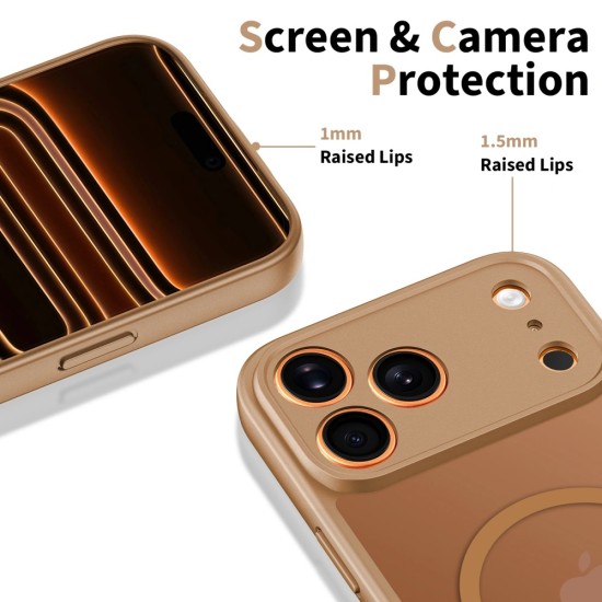 Tech-Protect Basicmag Matte Magsafe Back Case priekš Apple iPhone 17 Pro - Brūns - silikona-plastikāta aizmugures apvalks / bampers-vāciņš