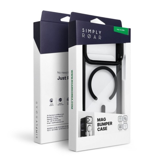 Roar Mag Bumper Back Case with MagSafe priekš Samsung Galaxy S26 Plus 5G - Melns / Caurspīdīgs - silikona-plastikāta aizmugures apvalks / bampers-vāciņš