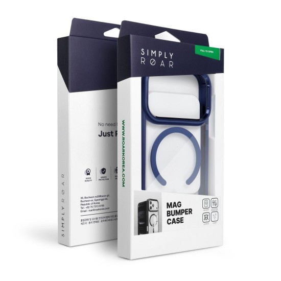 Roar Mag Bumper Back Case with MagSafe priekš Samsung Galaxy S26 Plus 5G - Zils / Caurspīdīgs - silikona-plastikāta aizmugures apvalks / bampers-vāciņš