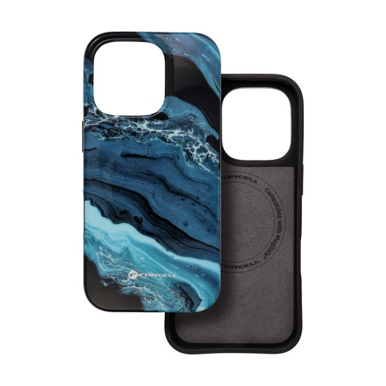 Forcell F-Protect Mirage Back Case with MagSafe priekš Apple iPhone 15 Pro - Deep Sea - triecienizturīgs silikona-plastikāta aizmugures apvalks / bampers-vāciņš