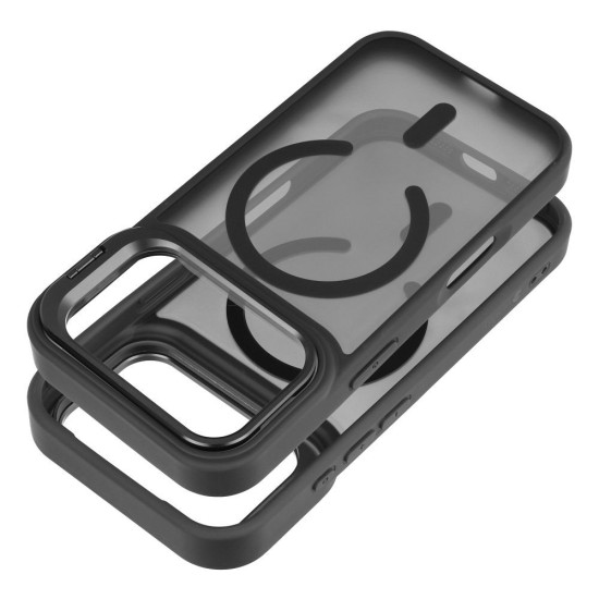 Forcell F-Protect Shadow Stand Premium Back Case with MagSafe priekš Samsung Galaxy S26 5G - Melns - silikona-plastikāta aizmugures apvalks / bampers-vāciņš
