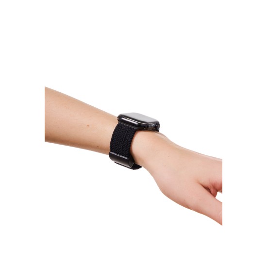 iDeal of Sweden Soft Braid Watch Band priekš Apple Watch 42 / 44 / 45 / 46mm / Ultra 49 mm - Iconic Black - siksniņa (josta) priekš pulksteņiem