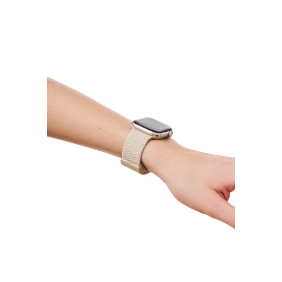 iDeal of Sweden Soft Braid Watch Band priekš Apple Watch 42 / 44 / 45 / 46mm / Ultra 49 mm - Perfect Beige - siksniņa (josta) priekš pulksteņiem