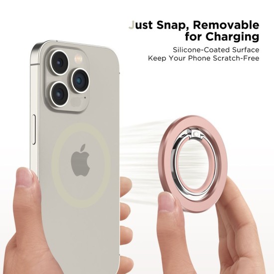 Tech-Protect MMR300 Magnetic MagSafe Ring Phone Holder - Rozā Zelts - Universālais magnētisks gredzens-turētājs telefonam