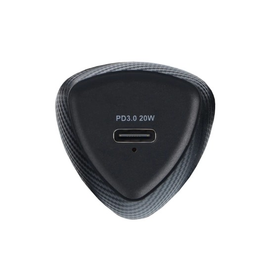 Forcell Carbon 20W Car Charger with Type-C PD / QC 3.0 socket - Melns - USB-C ātrs auto lādētājs telefoniem un planšetdatoriem