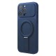 Luxgrip MagSafe Back Case with Stand priekš Apple iPhone 13 - Zils - mākslīgās ādas aizmugures apvalks ar statīvu