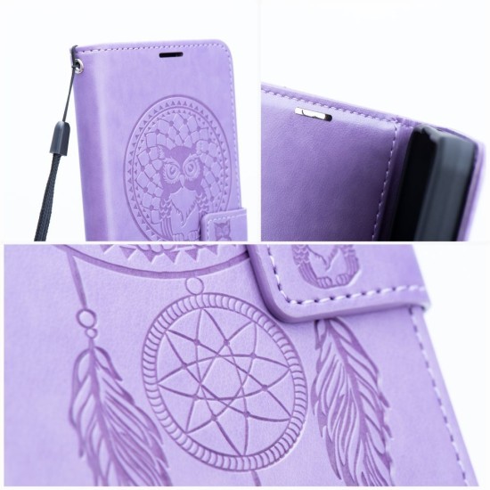 Forcell Mezzo Book Case priekš Samsung Galaxy A27 5G A276 - Violets / Sapņu Ķērājs - sāniski atverams maciņš ar stendu un auklu / grāmatveida maks