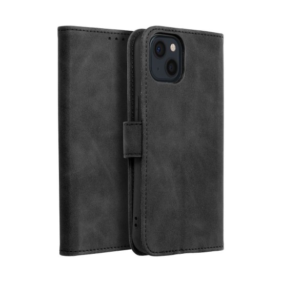 Forcell Tender Book Case priekš Apple iPhone 14 - Melns - sāniski atverams maciņš ar stendu / grāmatveida maks