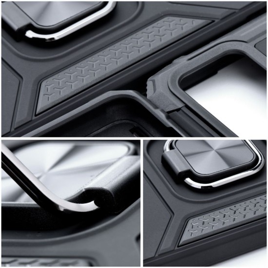 Nitro Armored Hybrid Back Case priekš Samsung Galaxy A27 5G A276 - Melns - triecienizturīgs silikona-plastikāta aizmugures apvalks ar gredzenu / bampers-vāciņš