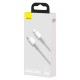 Baseus 1M High Density PD 20W Type-C to Lightning cable - Balts - Apple iPhone / iPad lādēšanas un datu kabelis / vads