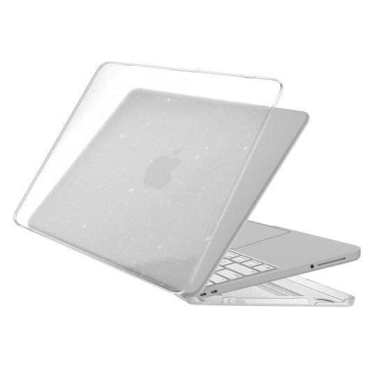 Tech-Protect Smartshell Protective Case priekš Apple MacBook Neo 13-inch (2026) A3404 - Caurspīdīgs / Spīdumi - plastikas no abām pusēm apvalks / maciņš