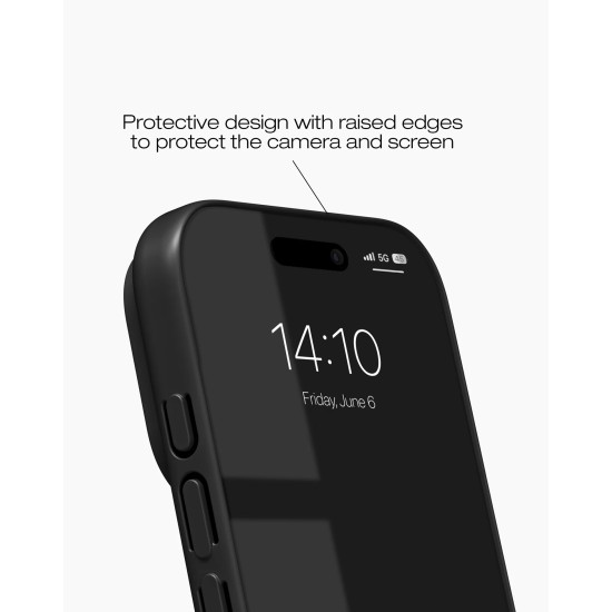 iDeal of Sweden Slim (1mm) Back Case with MagSafe priekš Apple iPhone 16 Pro - Matte Black - polikarbonāta aizmugures apvalks / bampers-vāciņš