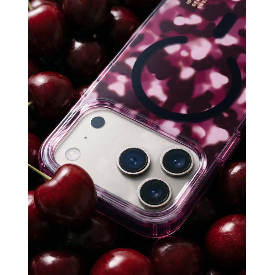 iDeal of Sweden Clear MagSafe Back Case priekš Apple iPhone 17 Pro / 18 Pro - Cherry Crush - silikona aizmugures apvalks / bampers-vāciņš