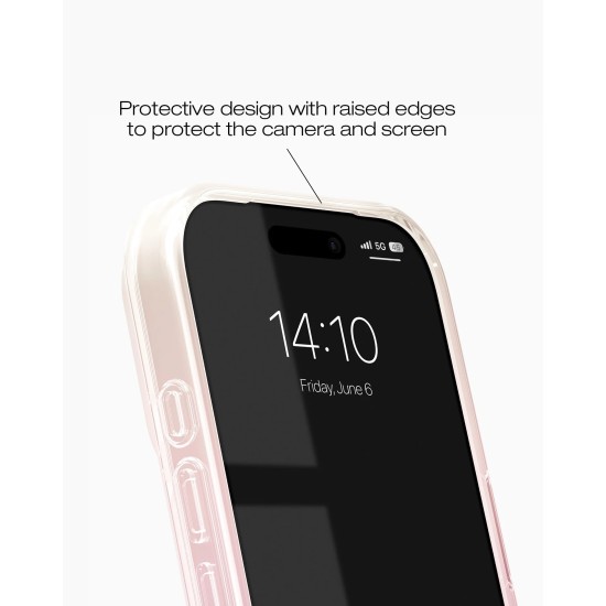 iDeal of Sweden Clear MagSafe Back Case priekš Apple iPhone 17 Pro Max / 18 Pro Max - Rose Blush - silikona aizmugures apvalks / bampers-vāciņš