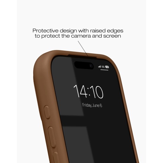 iDeal of Sweden Soft Swirl Silicone MagSafe Back Case priekš Apple iPhone 13 / 14 / 15 / 16e / 17e - Salted Caramel - silikona aizmugures apvalks / bampers-vāciņš
