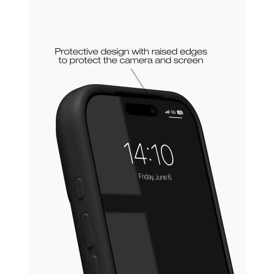 iDeal of Sweden Soft Swirl Silicone MagSafe Back Case priekš Apple iPhone 13 / 14 / 15 / 16e / 17e - Velvet Black - silikona aizmugures apvalks / bampers-vāciņš