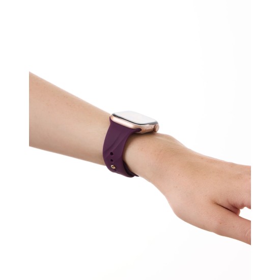 iDeal of Sweden Soft Swirl Silicone S-M Watch Band priekš Apple Watch 42 / 44 / 45 / 46mm / Ultra 49 mm - Velvet Plum - silikona siksniņa (josta) priekš pulksteņiem