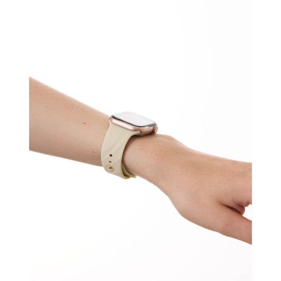 iDeal of Sweden Soft Swirl Silicone S-M Watch Band priekš Apple Watch 42 / 44 / 45 / 46mm / Ultra 49 mm - Cloud Dancer - silikona siksniņa (josta) priekš pulksteņiem