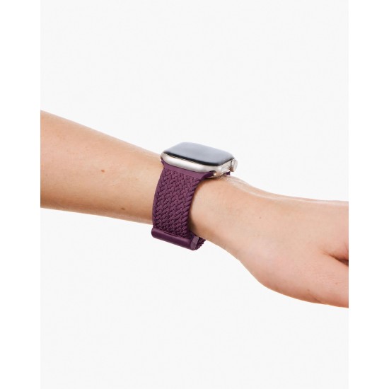 iDeal of Sweden Soft Braid Watch Band priekš Apple Watch 38 / 40 / 41 mm / Series 10 / 11 (42mm) - Velvet Plum - auduma siksniņa (josta) priekš pulksteņiem