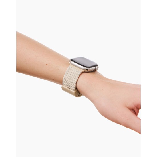 iDeal of Sweden Soft Braid Watch Band priekš Apple Watch 38 / 40 / 41 mm / Series 10 / 11 (42mm) - Perfect Beige - auduma siksniņa (josta) priekš pulksteņiem