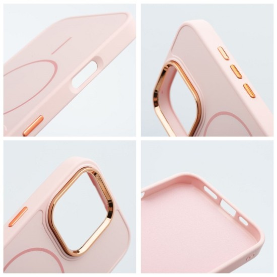 Frame MagSafe Back Case priekš Apple iPhone 12 / 12 Pro - Rozā - matēts silikona aizmugures apvalks / bampers-vāciņš