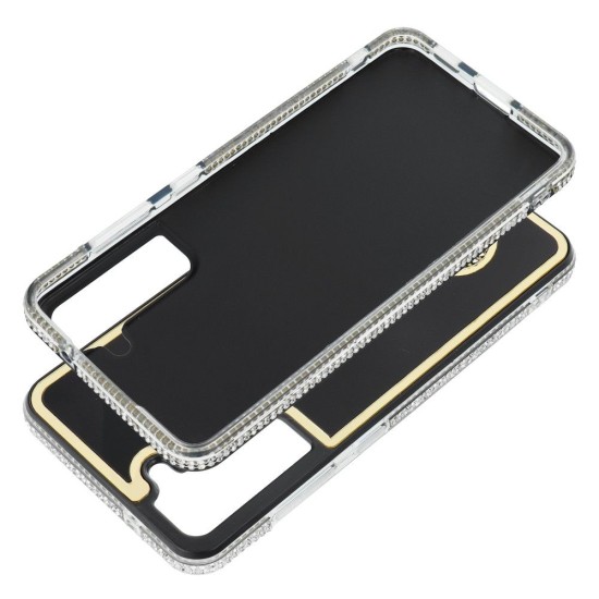 Teddy Bear Back Case для Samsung Galaxy S26 FE 5G S741 - Чёрный / Золотистый - силиконовая-пластиковая накладка / бампер-крышка