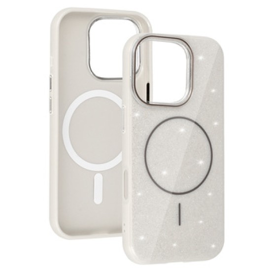 Glitter Thin Magsafe Back Case для Apple iPhone 16e / 17e - Серый - силиконовый чехол-накладка / бампер крышка