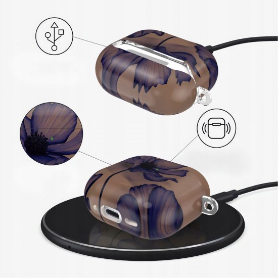 Tech-Protect Lamano Case priekš Apple Airpods 4 / 5 - Velvet Night - plastikāta apvalks bezvadu austiņu lādēšanas ierīcei ar karabīni