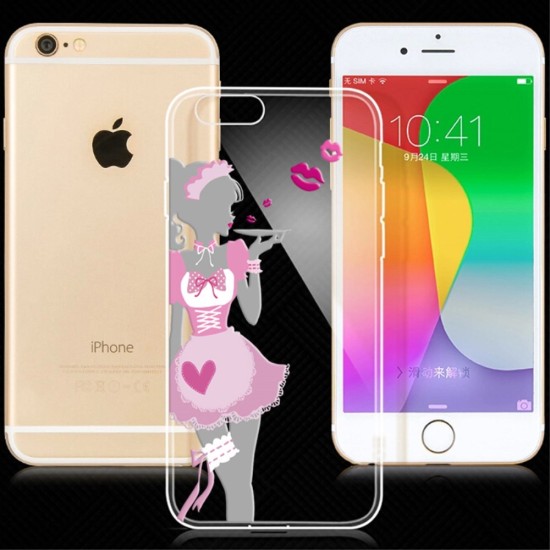 PEPKOO Chic Relief Crystal TPU Cover priekš Apple iPhone 6 Plus / 6S Plus 5.5-inch - Pretty Maid - silikona aizmugures apvalks (bampers, vāciņš, slim TPU silicone case cover, bumper)