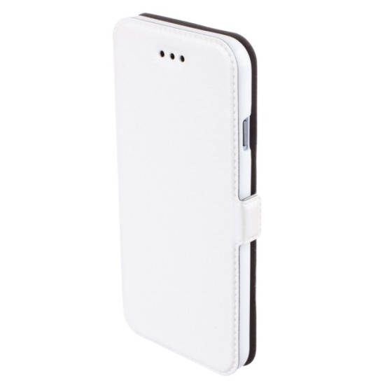 Telone Super Slim Microsoft Lumia 950 - Balts - sāniski atverams maciņš ar stendu (ādas maks, grāmatiņa, leather book wallet case cover stand)