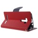 MERCURY GOOSPERY Wallet Leather Case for Asus Zenfone Selfie ZD551KL - Red - sāniski atverams maciņš ar stendu (ādas maks, grāmatiņa, leather book wallet case cover stand)