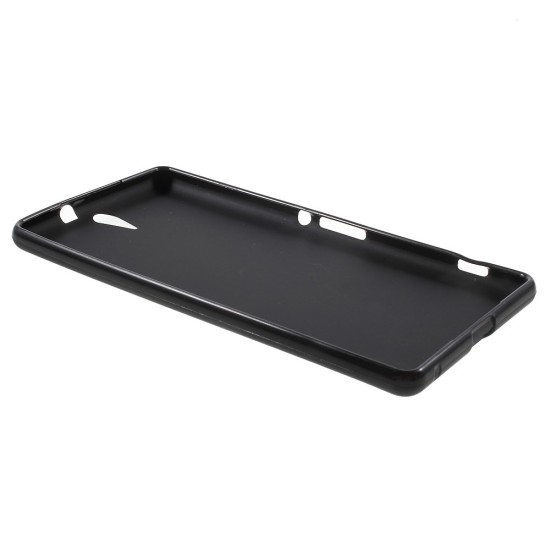 Frosted Gel TPU Case for Sony Xperia C5 Ultra E5553 / E5563 / E5533 Dual - Black - silikona aizmugures apvalks (bampers, vāciņš, slim TPU silicone case cover, bumper)